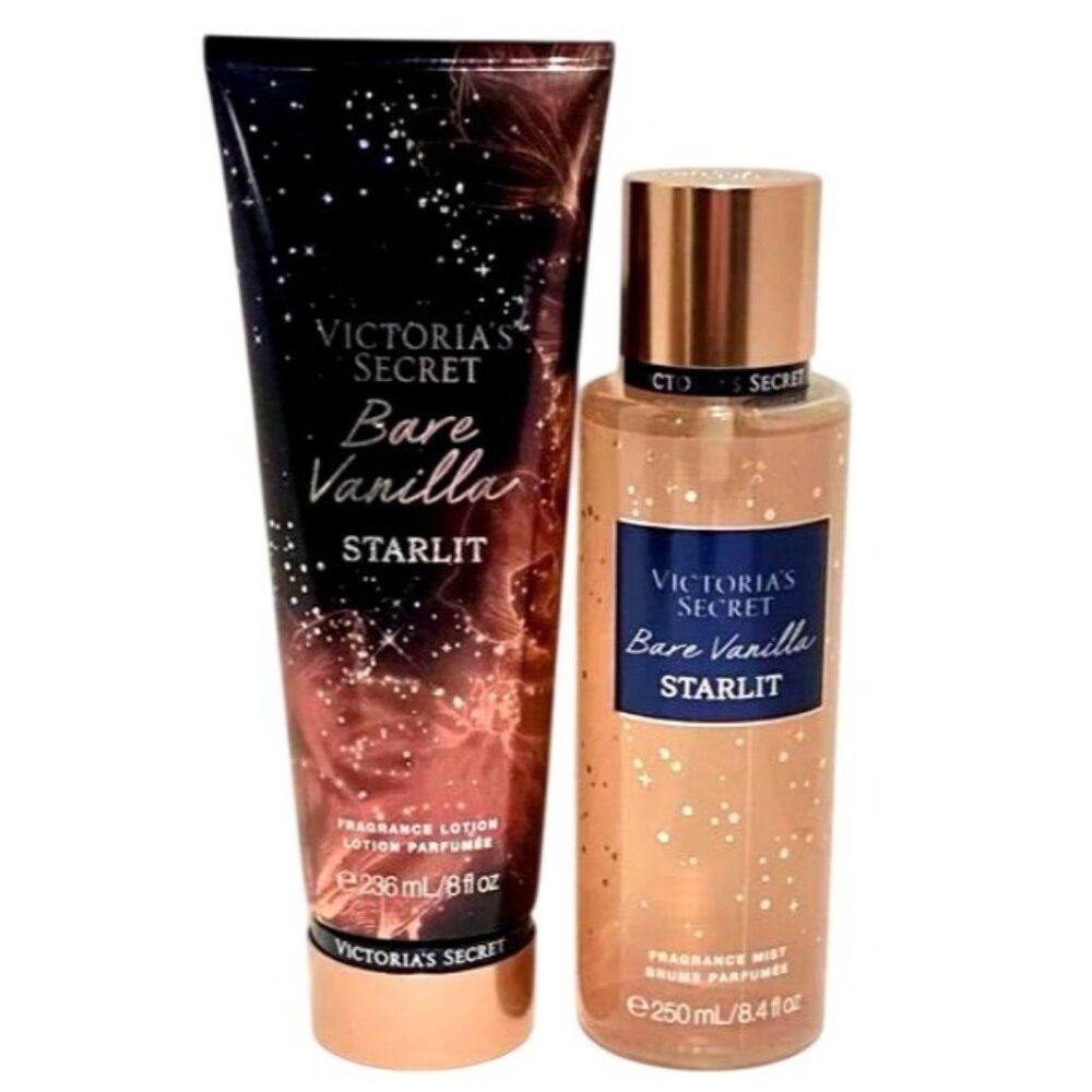 Victoria's Secret Bare Vanilla Starlit Fragrance Lotion &‎ Mist Set NEW